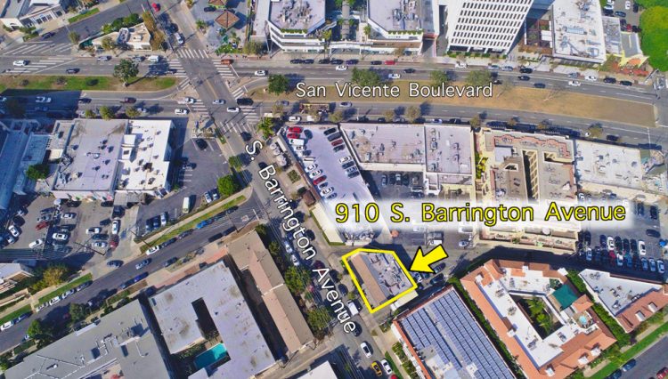 Aerial View of Office/Retail Space for Sale at 910 to 916 S. BARRINGTON AVENUE, Los Angeles, CA 90049